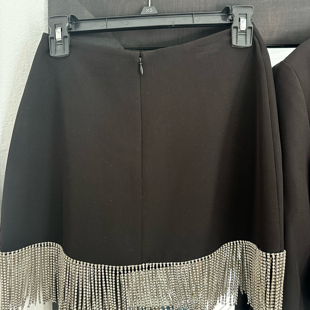 Gianni Bini Black Blazer Dress with Silver Fringe - Picture 7 of 11